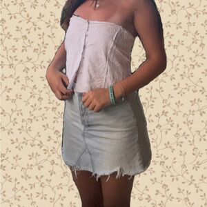 Free People Light Blue Mini Skirt